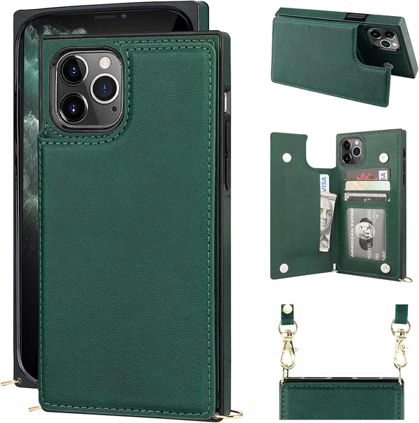 Bocasal Crossbody Wallet Case for iPhone 11 Pro Max, Credit Card Holder, PU Leather Kickstand, Shockproof Detachable
