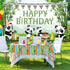 Cartoon Panda Birthday Decorations, Panda Backdrop for Party Supplies, Green Bamboo Background for Kids Birthday Party