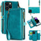 MInCYB iPhone 13 Wallet Case with Card Holder (12 Card Slots), PU Leather, Wireless Charging, Shockproof, Blue