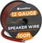 InstallGear 12 Gauge Wire AWG Speaker Wire, 100ft - Red/Black, Speaker Cable for Car Speakers Stereos, Home Theater