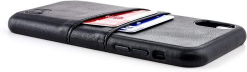 Dockem Wallet Case for iPhone XR, Built-in Metal Plate for Magnetic Mounting, 2 Credit Card Holders, 6.1" Black Exec M2