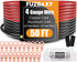 4 Gauge Wire (25ft Black + 25ft Red) Copper Clad Aluminum CCA, 20PCS Lugs, 20PCS Heat Shrink Tubing, 100A ANL Fuse