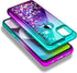 NZND Case for Motorola One 5G Ace - Tempered Glass Screen Protector, Sparkle Glitter Flowing Liquid Case