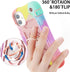 MARKILL Cute Military Grade Drop Protection Case for iPhone 11, 6.1 Inch, with 360° Rotate Ring Stand, Rainbow Pink