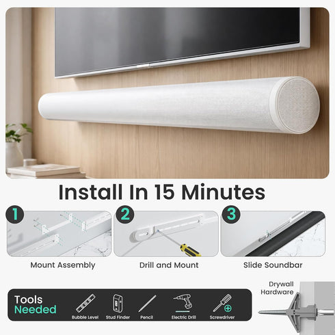 ynVISION.DESIGN Soundbar Wall Mount compatible with Sonos Arc Ultra and Sonos Arc - Includes All Hardware and Anchors