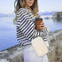Electronics Travel Organizer, Portable Waterproof Storage Bag for Small Charging Cords, Charger, SD Cards, Beige