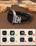 Minyee Leather Bands for Fitbit Versa 4/Versa 3/Sense 2, Dressy Bling Slim Leather Strap with D-shaped Diamonds Metal