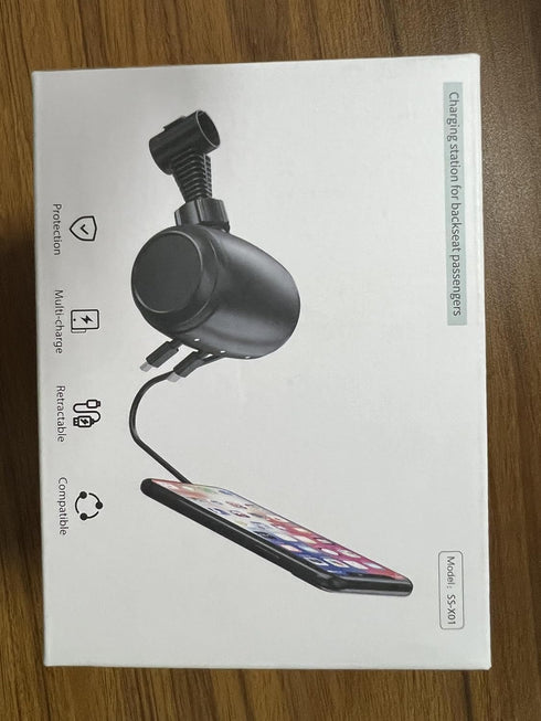 OHLPRO 3 in 1 Multi Car Backseat Charging Station Box Compatible with iPhone, Samsung, Uber, Lyft, Turo