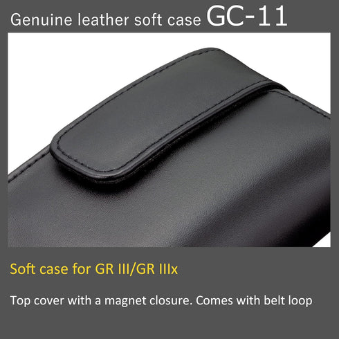 RICOH Leather Soft Case GC-11 - Compatible with GR III, GR IIIx, High-Grade Genuine Leather Case, Black