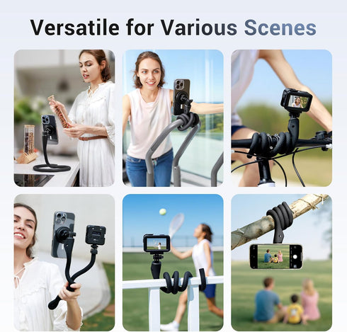 Kiorafoto 29.5'' 17 16 15 1/4"20 Magnetic Flexible Gooseneck Phone Mount Holder for iPhone Pro Max & Action Camera,Long