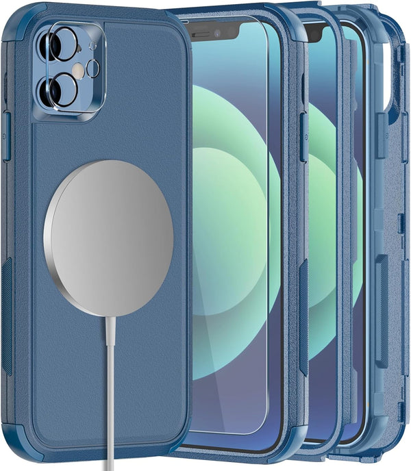 Diverbox iPhone 12 Case - Heavy Duty Shockproof, 15 FT Drop Protection, MagSafe Compatible, with Screen & Camera