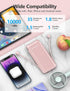 Portable Charger Power Bank 10,000mAh with Built-in Cable and AC Wall Plug, Slim Mini Fast USB-C Charger for Smartphones