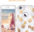 Fingic Pineapple Case for iPhone 8 & 7, Slim Golden Pineapple & Grey Marble Pattern, Hard PC Soft Rubber
