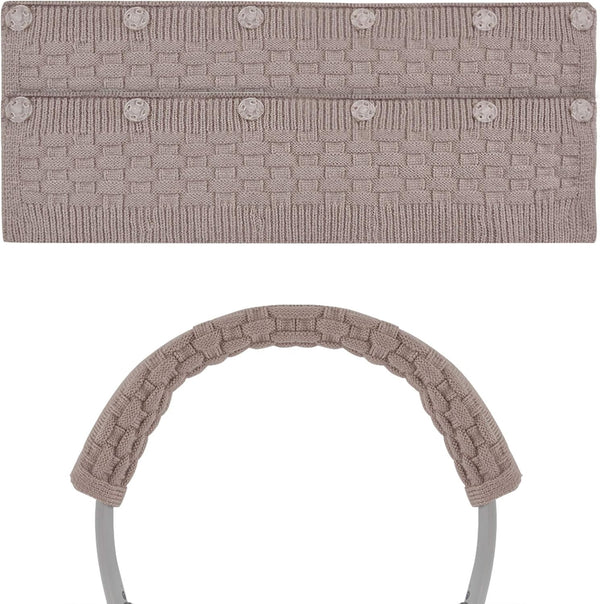 Geekria 2PCS in-Ear Knit Fabric Headband Cover for Sony WI-1000XM2, WI-1000X, WI-C400 Bluetooth Headset (Light Brown)