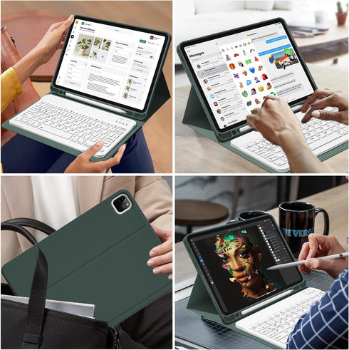 Keyboard Case with Detachable Wireless Bluetooth Keyboard for iPad Pro 11 inch (4th/3rd/2nd/1st Gen)