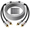 Premium RCA Cable 50 Ft, 2 RCA Male to 2 RCA Male Stereo Audio Cable, Gold Plated, for Home Theater