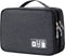 mygreen Waterproof Electronics Travel Organizer, Double Layer Cable Storage Bag for Charger, Phone, Black