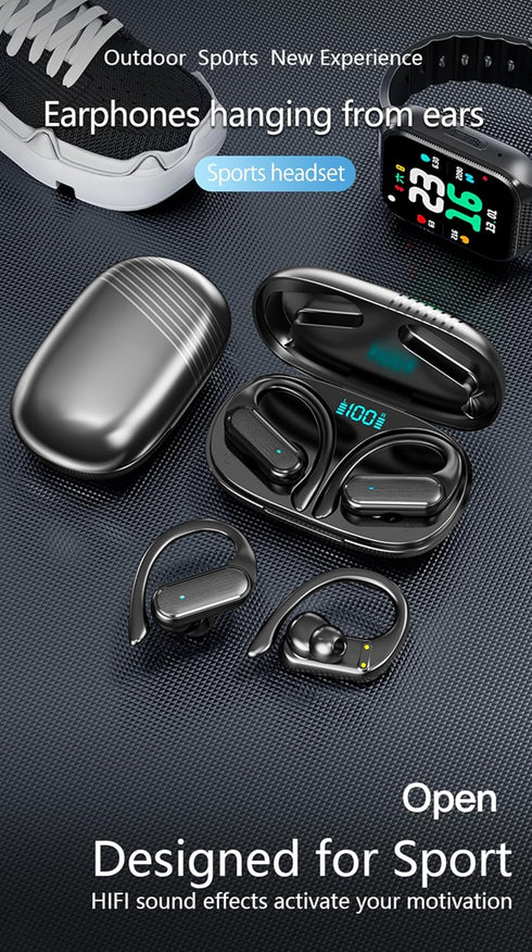 True Wireless Earbuds - 2024 Bluetooth 5.3 Headphones, Waterproof Touch Control, Built-in Mic, IP7 Sport Headset