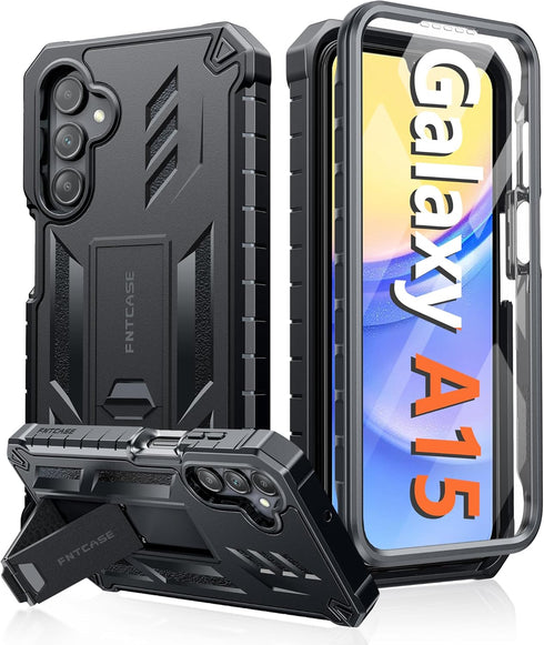 FNTCASE Military Grade Drop Proof Case for Samsung Galaxy A15-5G, Heavy Duty Rugged Full Body Shockproof Cover - 6.5