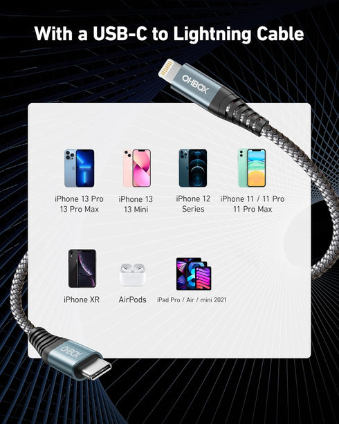 iPhone Fast Charger 10FT 2Pack, USB C to Lightning Cable for iPhone, 10Foot Long USBC iPhone Charger Compatible with