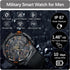 Military Smart Watch for Men, Outdoor Waterproof Tactical Sports, Answer/Make Call, Heart Rate Sleep Monitor