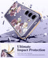 GVIEWIN Clear Floral Case for Samsung Galaxy S24 Plus 6.7" with Screen & Camera Lens Protectors (Cherry Blossoms/Purple)