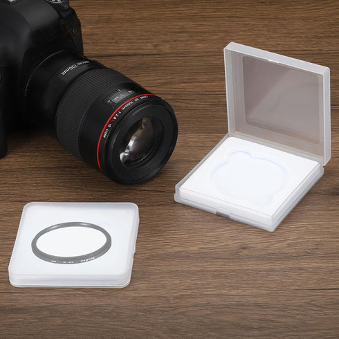 PATIKIL 46mm Lens Filter Case, 2pcs Portable Water Resistant Dustproof Plastic Box for Photography Filters
