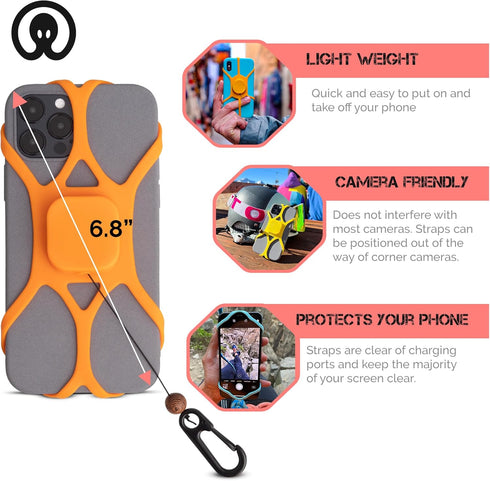 Pulpo Leash Safety Phone Leash, Anti-Drop Smartphone Harness, Anti-Theft Cell Phone Tether with Retractable Fiber Cord