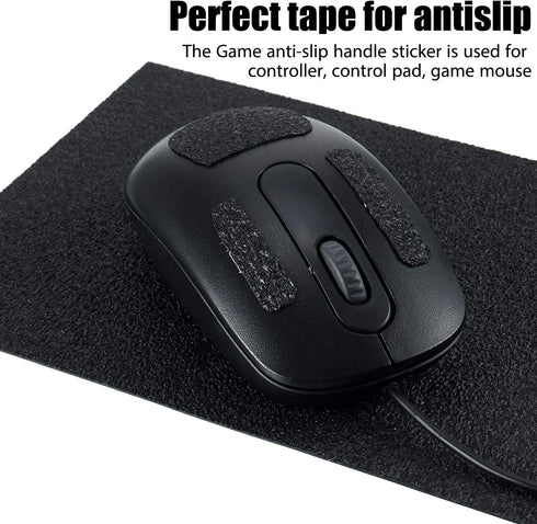 4 Pieces 5 by 7.8 Inch Rubberized Anti-Slip Safety Tape, Adhesive Non-Slip Pads for Phones Gaming Cases (Black)