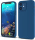 IceSword iPhone 12 Mini Case - Matte Blue Thin Liquid Silicone, Soft Silk Cloth, Cool Shockproof Gel Rubber