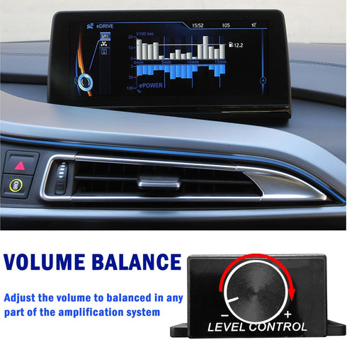Groovely Universal RCA Remote Amplifier Level Controller with Bass Control Knob and Sub Amp Volume Control Cable
