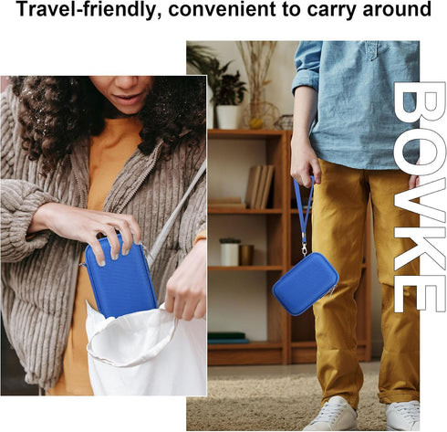 BOVKE Carrying Case for JBL Go 4 Portable Bluetooth Wireless Speaker, Extra Mesh Pocket for Accessories (Blue)