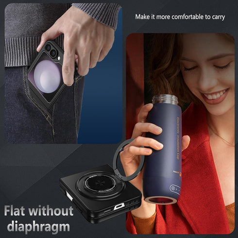 Magnetic Ring Stand Phone Case for Samsung Galaxy Z Flip 6, Compatible with Mag-Safe, Military Grade Shockproof