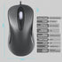 Mofkirg 3-Button 1000 (1) Classic Wired Office Mouse Ergonomic USB Optical DPI Comfortable Durable for Windows Mac