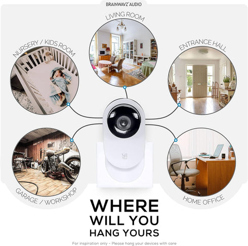 Wall Mount for YI Home Security Camera, 3 Pack Adhesive Holder with Strong 3M VHB Tape