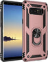 Military Grade Drop Impact Case for Samsung Galaxy Note 8, 360 Metal Rotating Ring Kickstand, Magnetic Car Mount, Armor