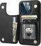 iPhone 13 Pro Wallet Case, Black PU Leather with Card Holder, Kickstand, Durable Shockproof Cover 6.1 Inch