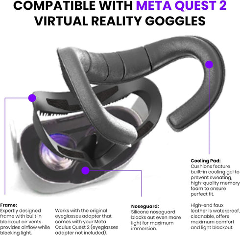 Alpatronix Cooling Facial Interface for Meta Oculus Quest 2, 2 Cooling Liquid Gel Soft Face Pads