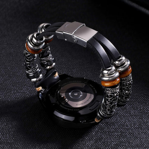 22mm Leather Vintage Bracelet Bands Compatible with Garmin Venu 2/Venu 3/Vivoactive 4 & Samsung Galaxy Watch 3/46mm