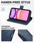 TUCCH Case Wallet for iPhone 11, PU Leather Flip Folio Case with Shockproof TPU Inner Shell, RFID Blocking, Dark Blue