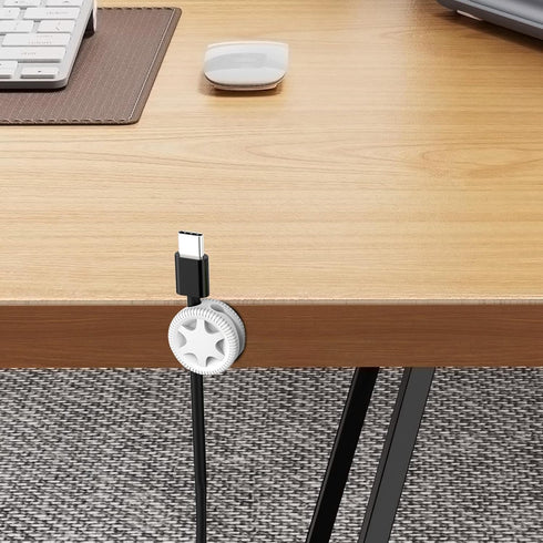 Generic Cable Holder Clips Double Slot Car Tire Shape, Portable, Desk Computer Phone, Tablet Nightstand Study Room Dorm