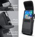 iPhone 15, 15 Pro, 14, 14 Pro, 13, 13 Pro, 12, 12 Pro, 11, XR, XS, 10 Holster Case with Card Slot & Belt Clip, Black.