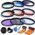 K&F Concept 62mm 9pcs Filter Kit: UV Protector, Circular Polarizing Filter, Microfiber Lens Cleaning Cloth, Petal Lens