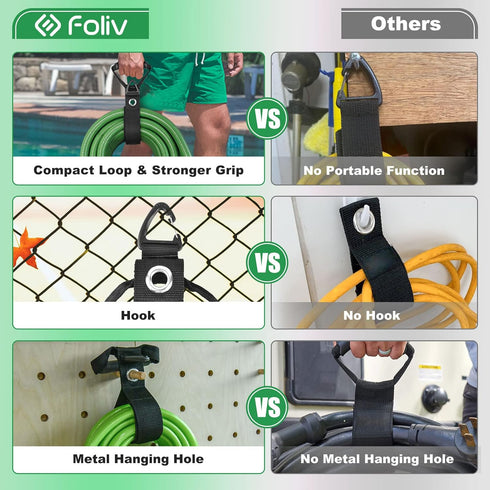 FOLIV 4PCS Heavy Duty Storage Straps, 3 in 1 Multifunction for Cables, Hoses, Ropes, Extension Cord Organizer - 28'' +