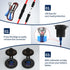DaierTek 12V USB C Car Charger Socket, 48W PD Type C & QC 3.0 Dual USB Charging Socket Port Waterproof with Voltmeter