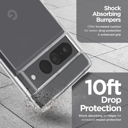 Case-Mate Tough Series Google Pixel 7 Pro Case (Clear) - 10FT Drop Protection, Wireless Charging Compatible