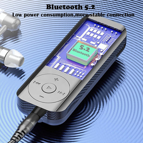 Bluetooth 5.2 Adaptor for Wireless Headphones, 60H Battery Life Receiver with LED Display & Noise Cancelling Mic