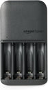 Amazon Basics 4-Bay 4 Count, Battery Charger for AA & AAA Rechargeable Batteries with Pre-Charged AA NiMh Batteries