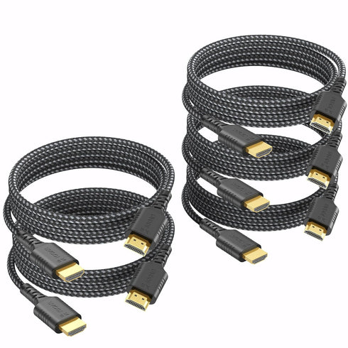 8K HDMI Cable 5-Pack 6FT, HDMI 2.1 Cord 48Gbps Ultra High Speed