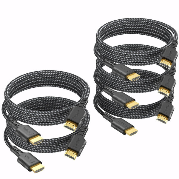 8K HDMI Cable 5-Pack 6FT, HDMI 2.1 Cord 48Gbps Ultra High Speed